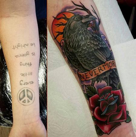 Tattoos - Cover up-Nevermore Raven - 130353